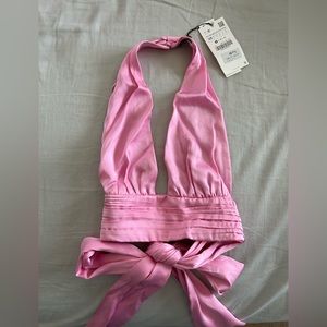 Zara Pink Halter Crop Top